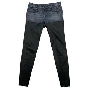 R13 Chaps Jeans 28 Denim Leather Skinny Italy
